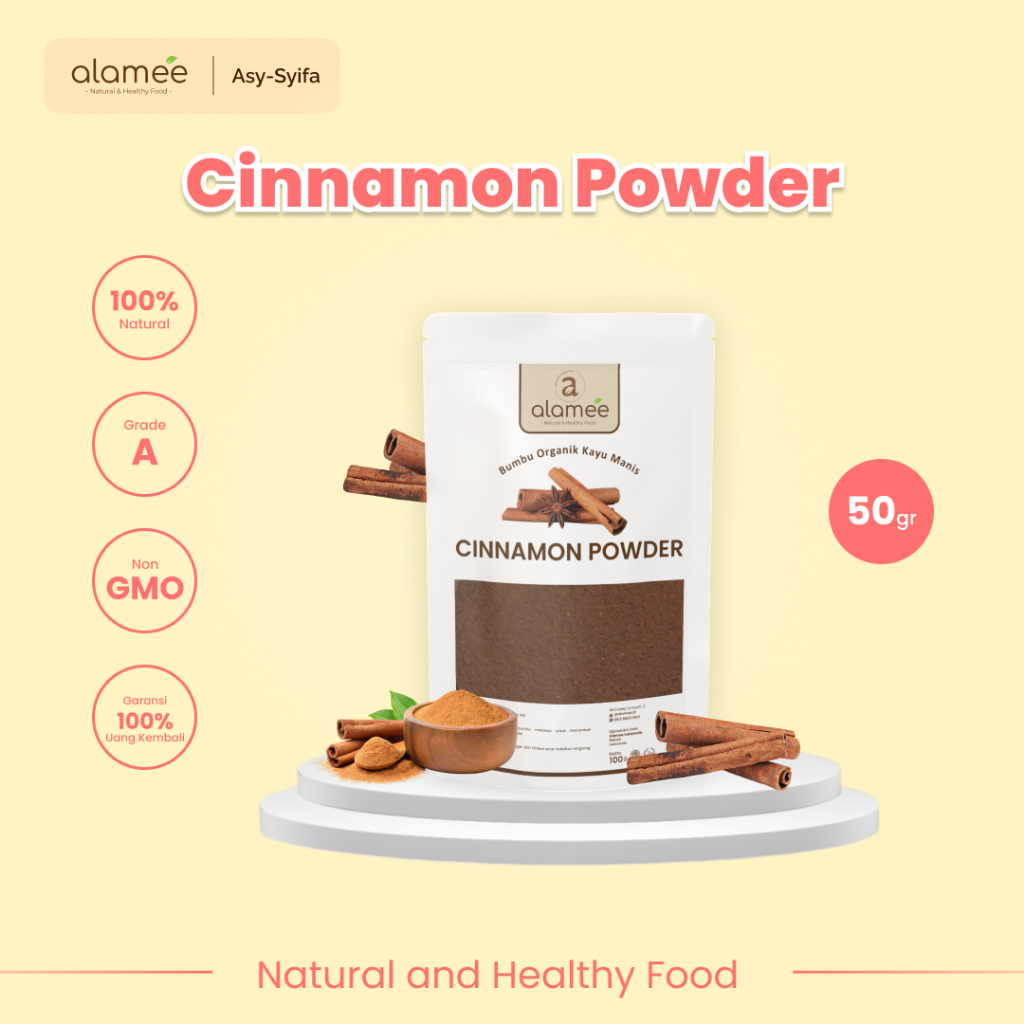 

ALAMEE Kayu Manis Bubuk Cinnamon Seasoning Powder kayumanis Murni Tanpa Campuran Bumbu Organik 50g