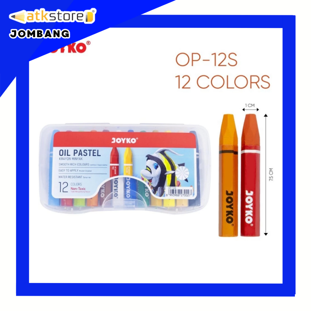 

JOYKO Crayon Oil Pastel Joyko Isi 12/ 18/ 24/ 36/ 48/ 55/ 72 Warna - Crayon Minyak Joyko - ATJ