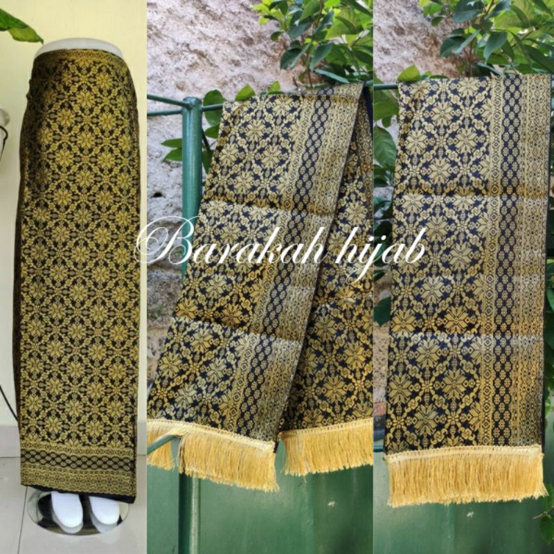Satu Set Rok Songket Selendang segiempat glamor Ciput Cardigan Outer Bawahan Model Tradisional Tenun