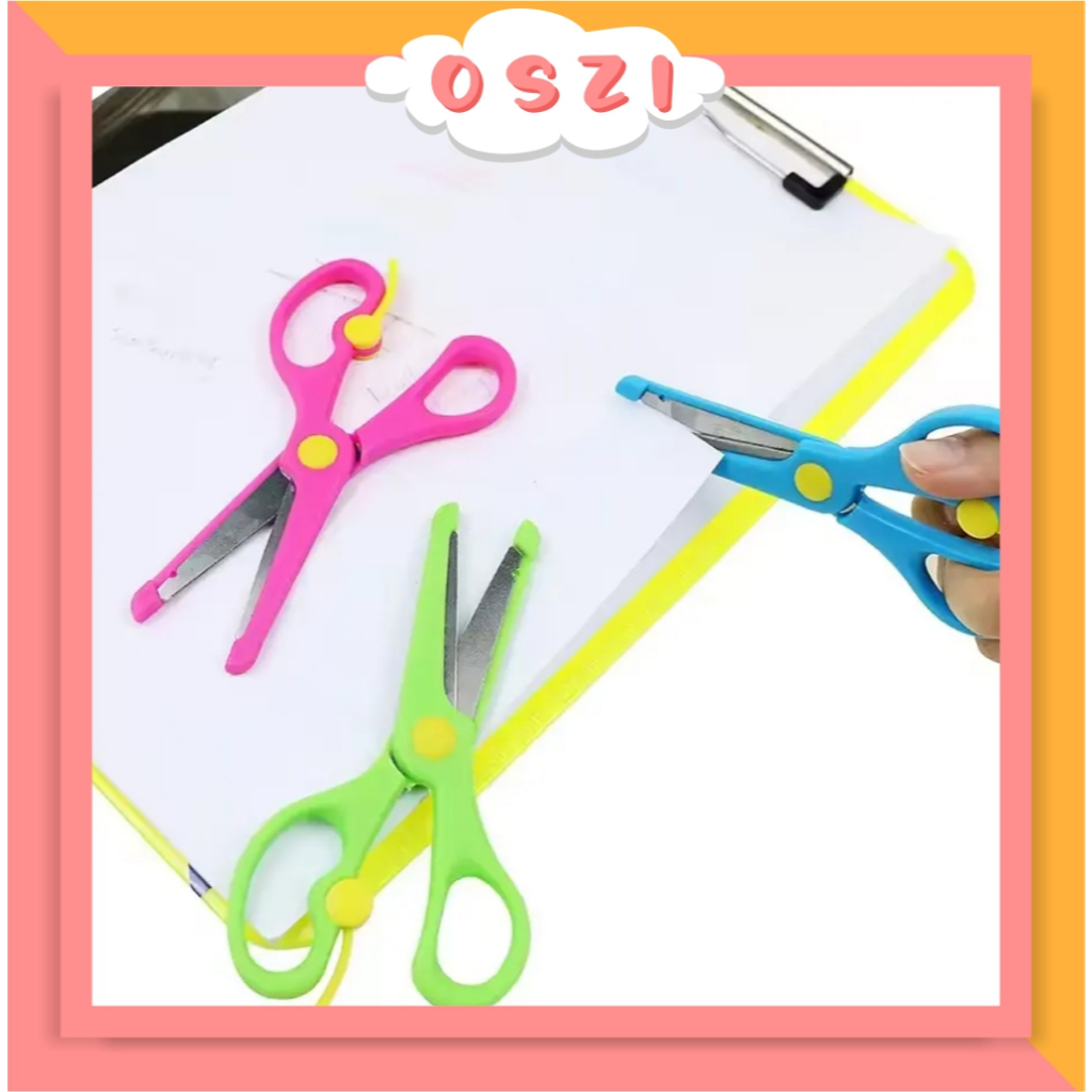 

❄ OSZI ❄ Gunting Kertas Plastik Anak Aman Ujung Tumpul Safety Scissors Rounded R1153