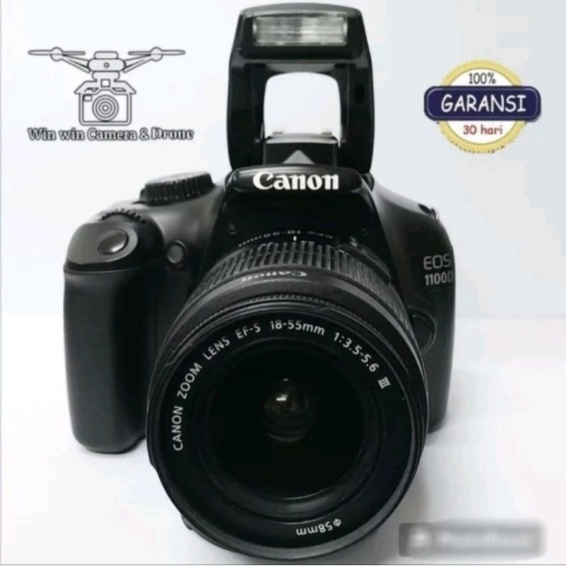 Kamera Camera DSLR Canon Eos 1100D Lensa Kit 18-55 III