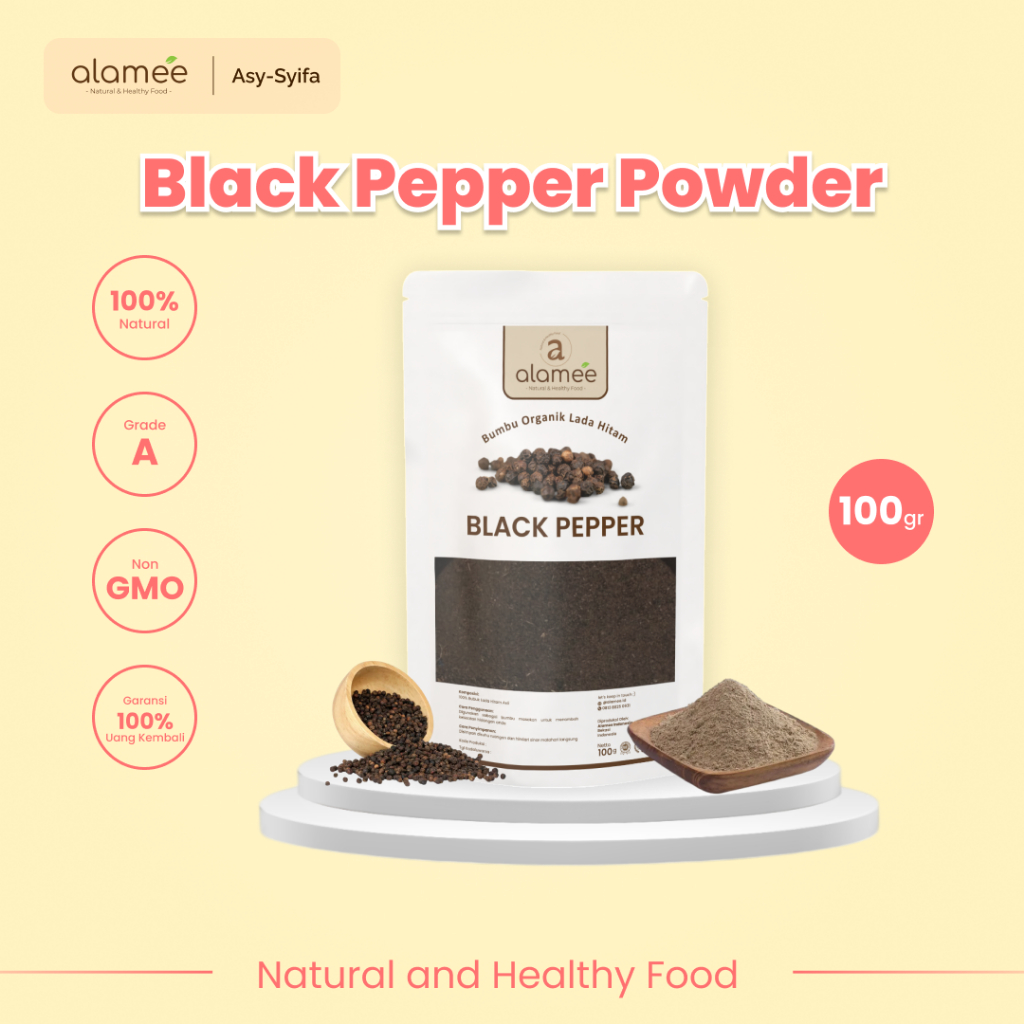 

ALAMEE Bubuk Lada Hitam Blackpepper Seasoning Powder Bubuk Black Pepper Bumbu Dapur Masak 100g