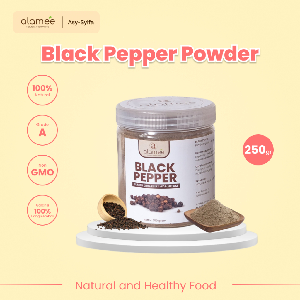 

ALAMEE Bubuk Lada Hitam Blackpepper Seasoning Powder Bubuk Black Pepper Bumbu Dapur Masak 300g