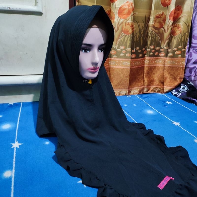 Hijab Cantika Hoodie Crepe Pet Polos
