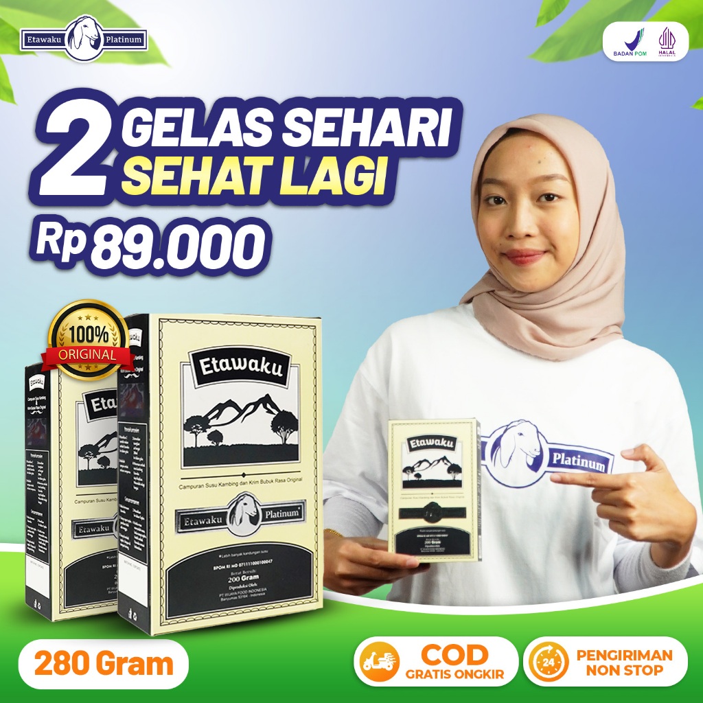 

Etawaku Platinum Susu Kambing Etawa Sembuhkan Nyeri Tulang Sendi dan Sesak Nafas 200 gram