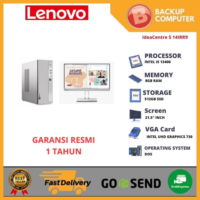 PC DESKTOP LENOVO IDEACENTRE 5 14IRR9 4UID INTEL I5 13400 8GB RAM