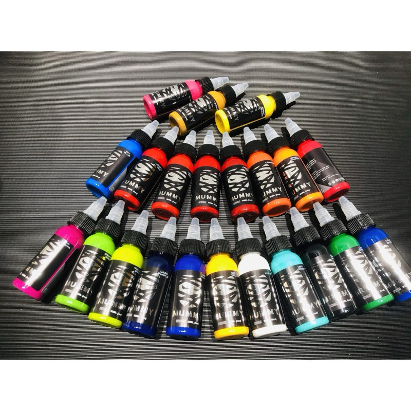 MUMMY PROFESSIONAL TATTOO INK 30ml/1oz | TINTA TATTOO MUMMY | TINTA TATTOO WARNA | TINTA TATTOO SET 