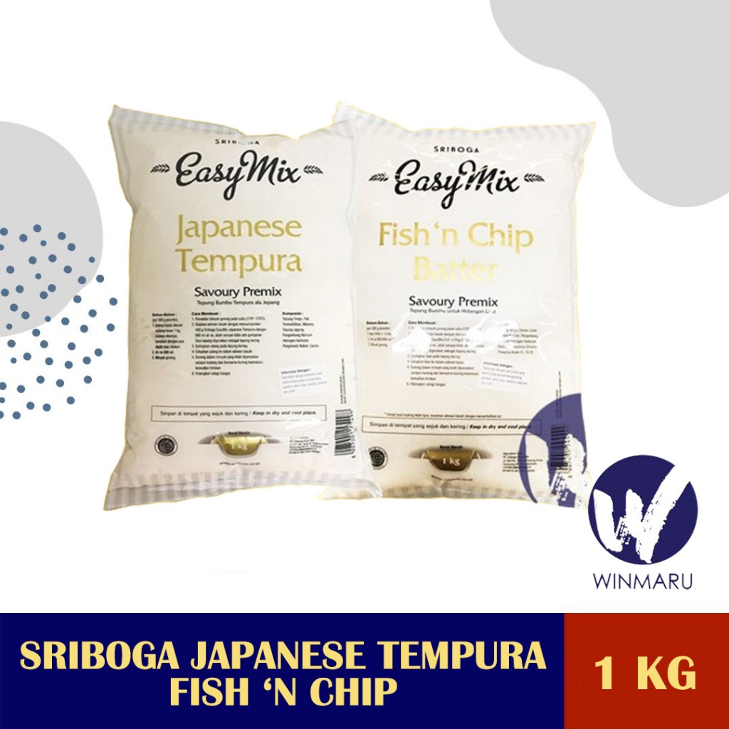 

Sriboga Easymix Japanese Tempura - Fish n Chip Batter 1 Kg - tepung tempura