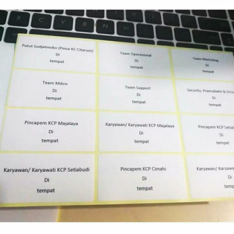 

Jasa print nama label