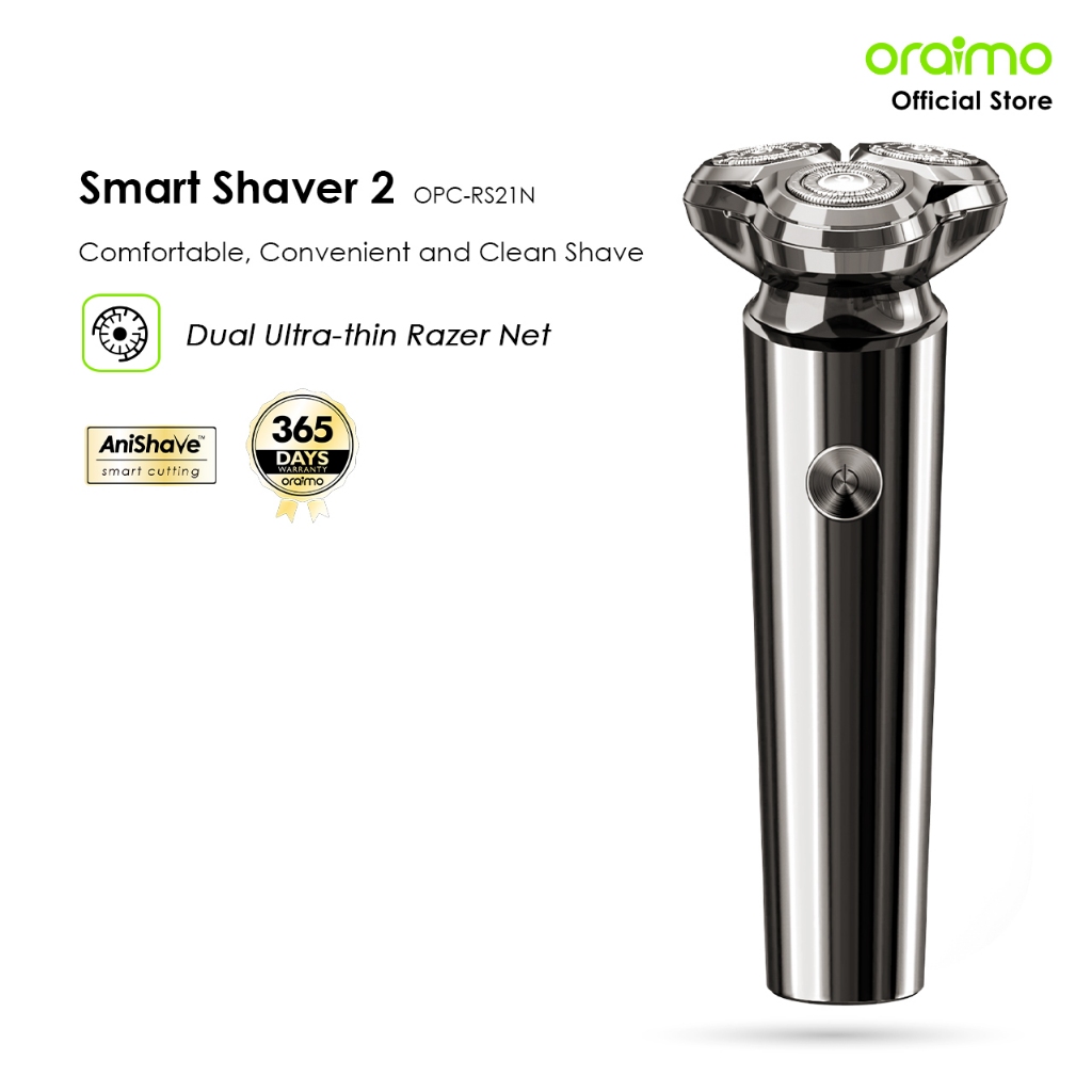 oraimo Alat Cukur Pintar 2 Alat Cukur Elektrik Kumis Jenggot 5V Pisau Cukur Ganda Ultra Tipis 3D Ipx