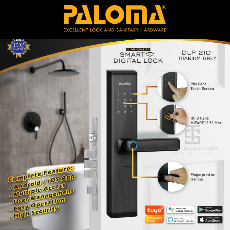 DIGITAL LOCK PALOMA DLP 2101 Smart Lock Kunci Pintu Digital Handle Pintu Otomatis WiFi
