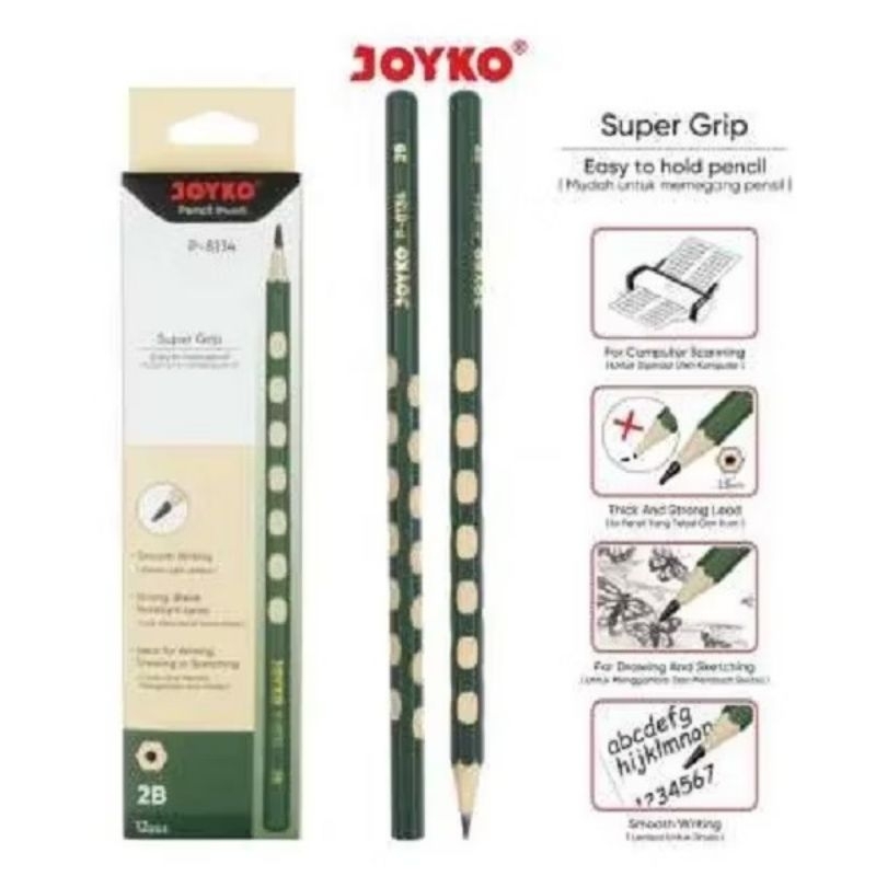 

Pensil Joyko P 8134 2B 1 Box Isi 12 Pcs - Alat Tulis - Stationery