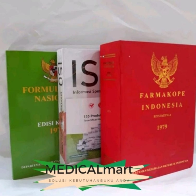 KODE L38B paket 3 buku  Formularium Nasional Fornas ISO dan FI 3 Farmakope Indonesia edisi 3
