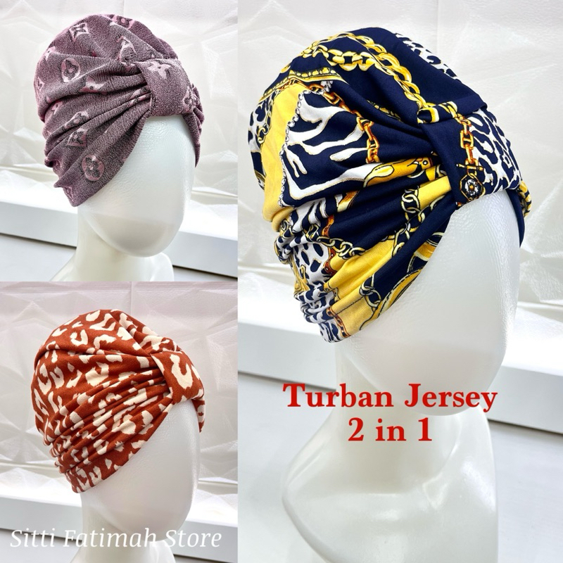 Turban instan Jersey Motif Turban dewasa