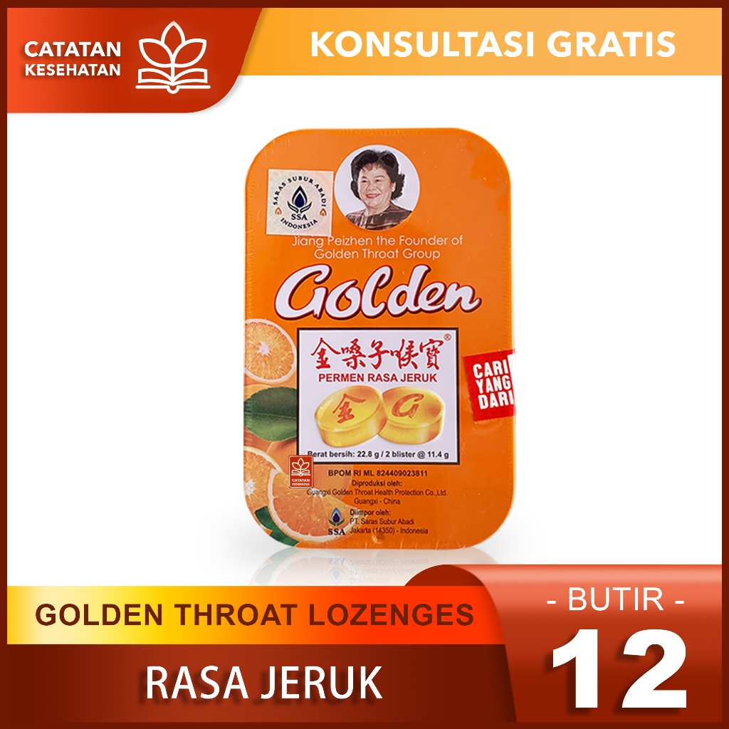 

Golden Throat Lonzenges Jeruk // Permen Pelega Tenggorokan