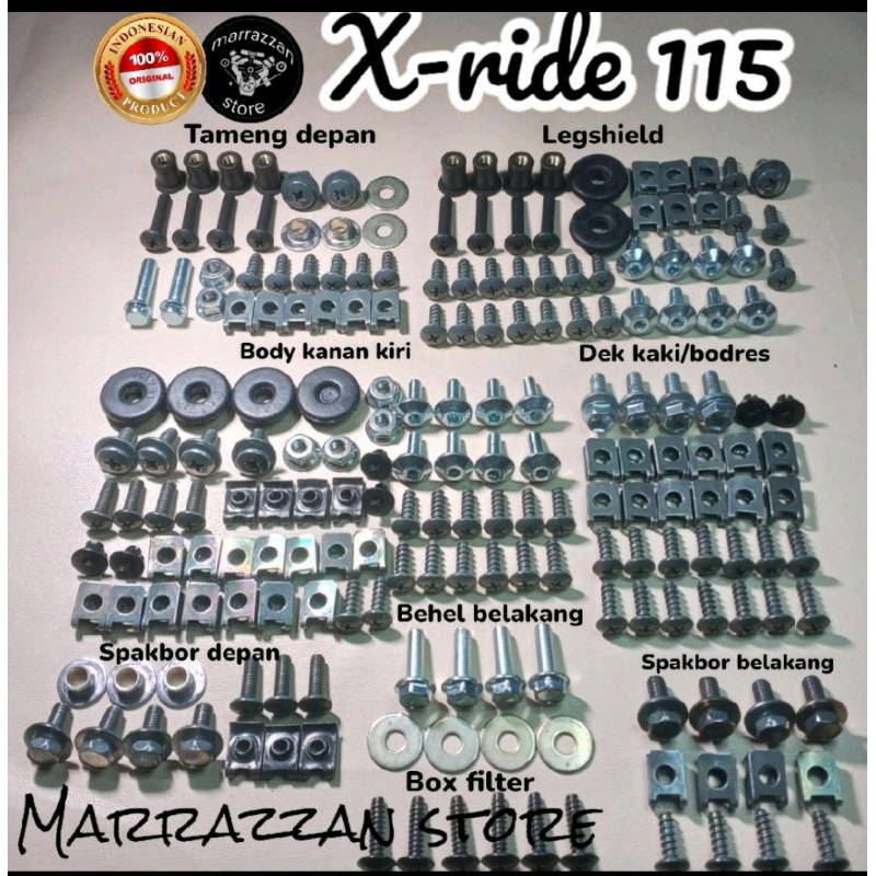 COD/Gratis ongkir/Baut fullset body X ride 115/Baut lengkap Xride