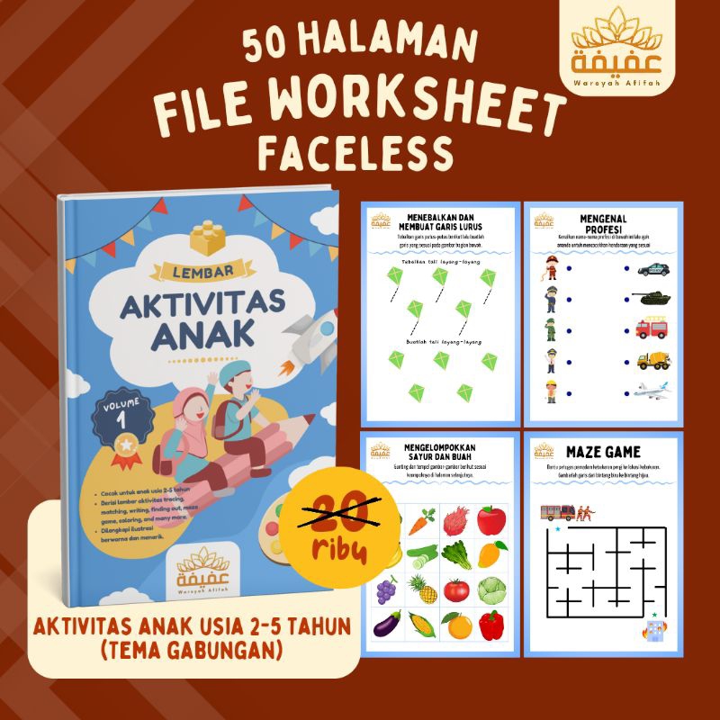 WORKSHEET AKTIVITAS ANAK USIA 2-5 TAHUN