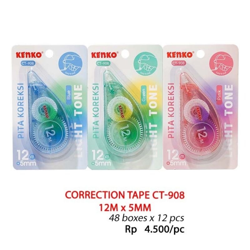 

TIPEX KERTAS 12 Meter KENKO CT-908 (1 Lusin)