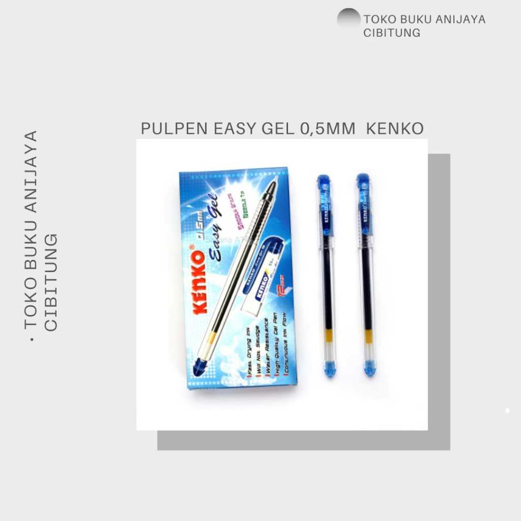 

PULPEN EASY GEL 0,5MM MEREK KENKO WARNA BIRU 1PACK ISI 12PCS BERKUALITAS TERBAIK