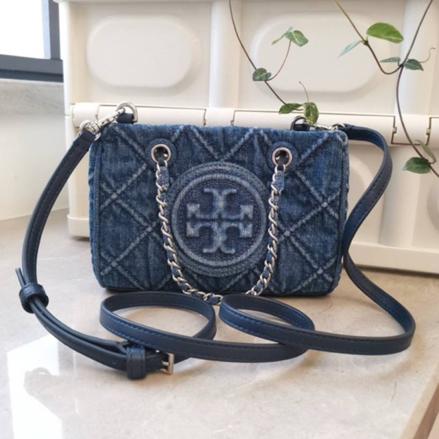 Fleming Soft Chain Denim Mini Tote
