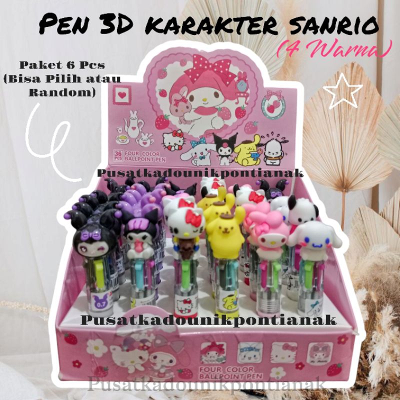 

PEN 3D KARAKTER SANRIO 4WARNA KECIL PAKET6PCS