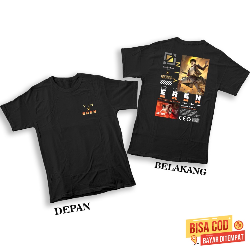 Kaos Mobile Legends Anak - Fashion Terbaru Anak - Baju Hero Yin Eren Aot