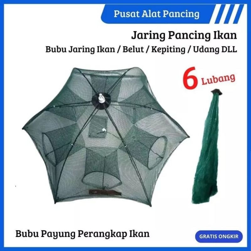 Jaring Bubu 6 Lubang Jaring Bubu Lipat Bubu Payung Jaring Ikan Udang