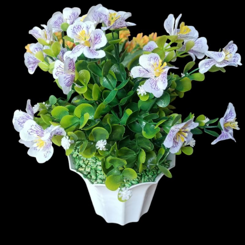 [Bunga set pot] bunga geranium artificial / bunga geranium tiruan / bunga geranium plastik / bunga d