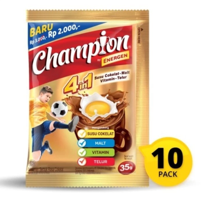 

Energen Champion Cokelat 1 renceng isi 10 packs