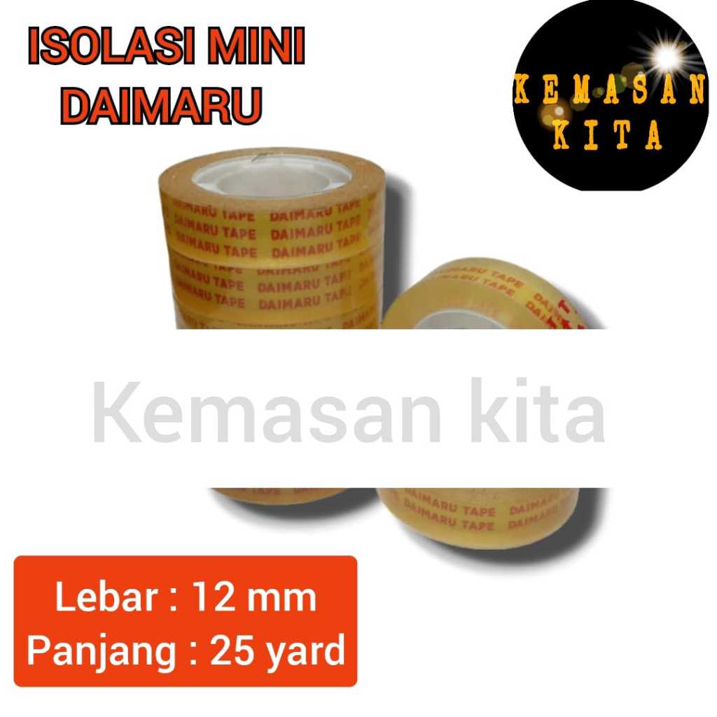 

DAIMARU MINI 1/2" ISOLASI LAKBAN SELOTIP BENING TRANSPARAN 12MM