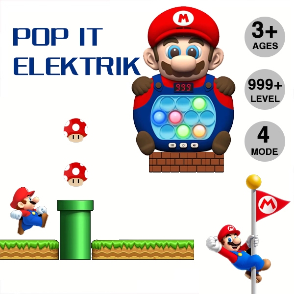 Ikubaby (999 Level New) Pop it Push Bubble Game POP IT GAME POP IT ELEKTRONIK Sanrio Pokemon Mainan