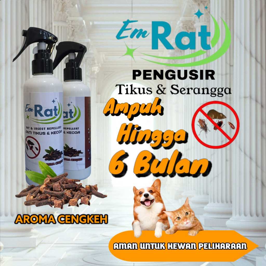 EMRAT  Rat Repellent Spray pengusir pembasmi anti tikus ampuh