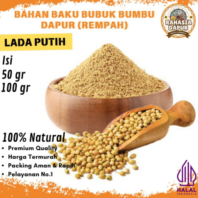 

Bumbu Dapur Bubuk (LADA PUTIH) Rempah Lengkap Murah Grosir Alami Natural 100% Penyedap Rasa Masakan Halal Premium Quality