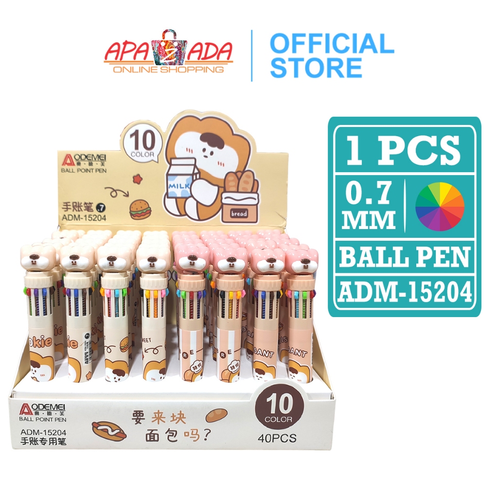 

Apazada - Pulpen 10 Warna Satuan [1 Pcs Pulpen] / Pena Bollpen / Ballpoint Bermotif Lucu Berkarakter