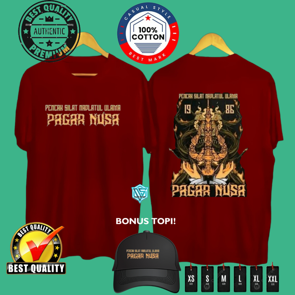 KAOS BELADIRI PAGAR NUSA PENCAK SILAT NAUDHATUL ULAMA SIMPEL KEREN BONUS TOPI JARING