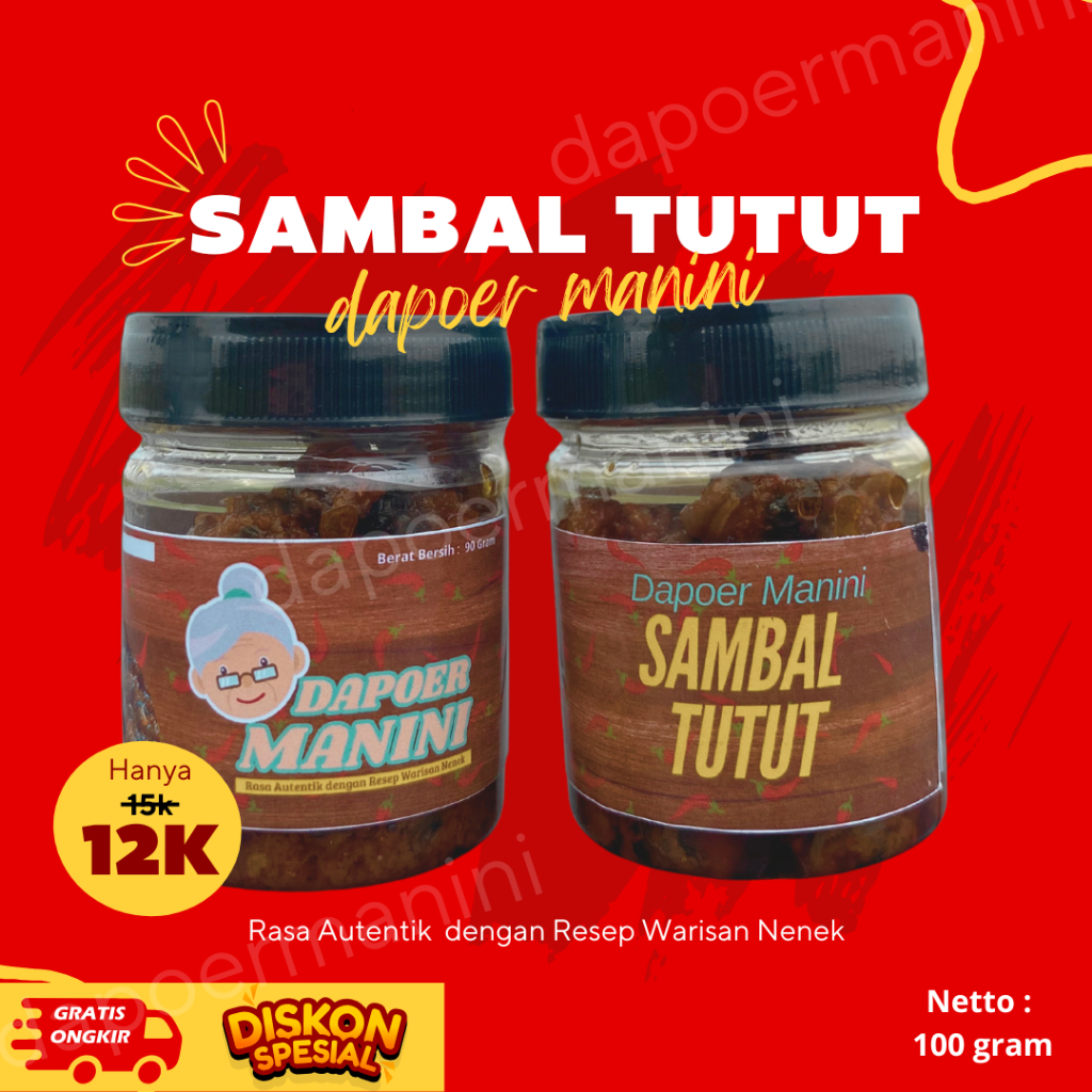 

Dapoer Manini - Sambal Tutut Manini isi 100 gram, Gurih Pedas