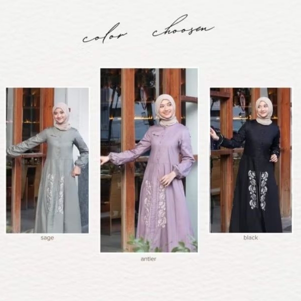 Gamis Cantik Dewasa Dannis A240505 / Gamis Sage - Antler 240505 Dv