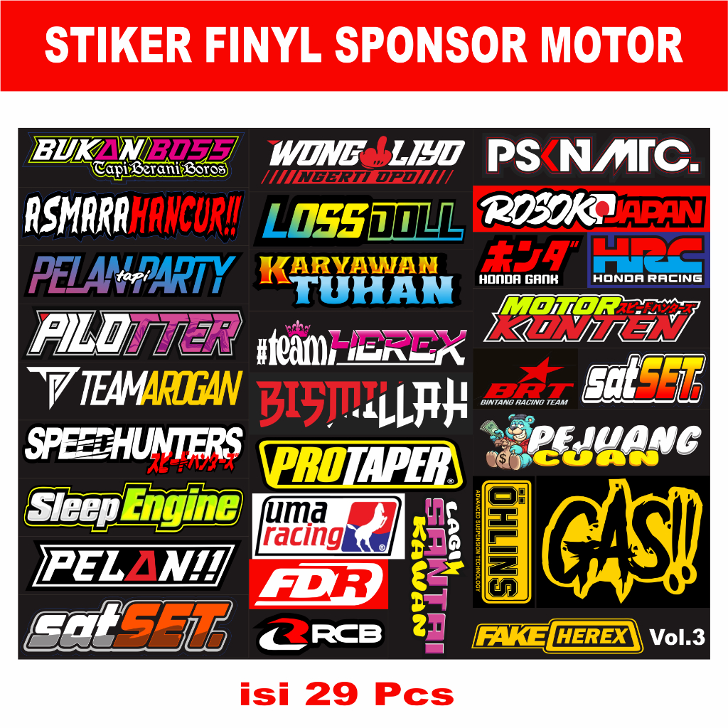 stiker pack sponsor motor - kata-kata viral