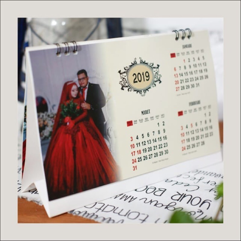 Undangan Kalender - Undangan pernikahan model Kalender Duduk / Gantung / Lipat