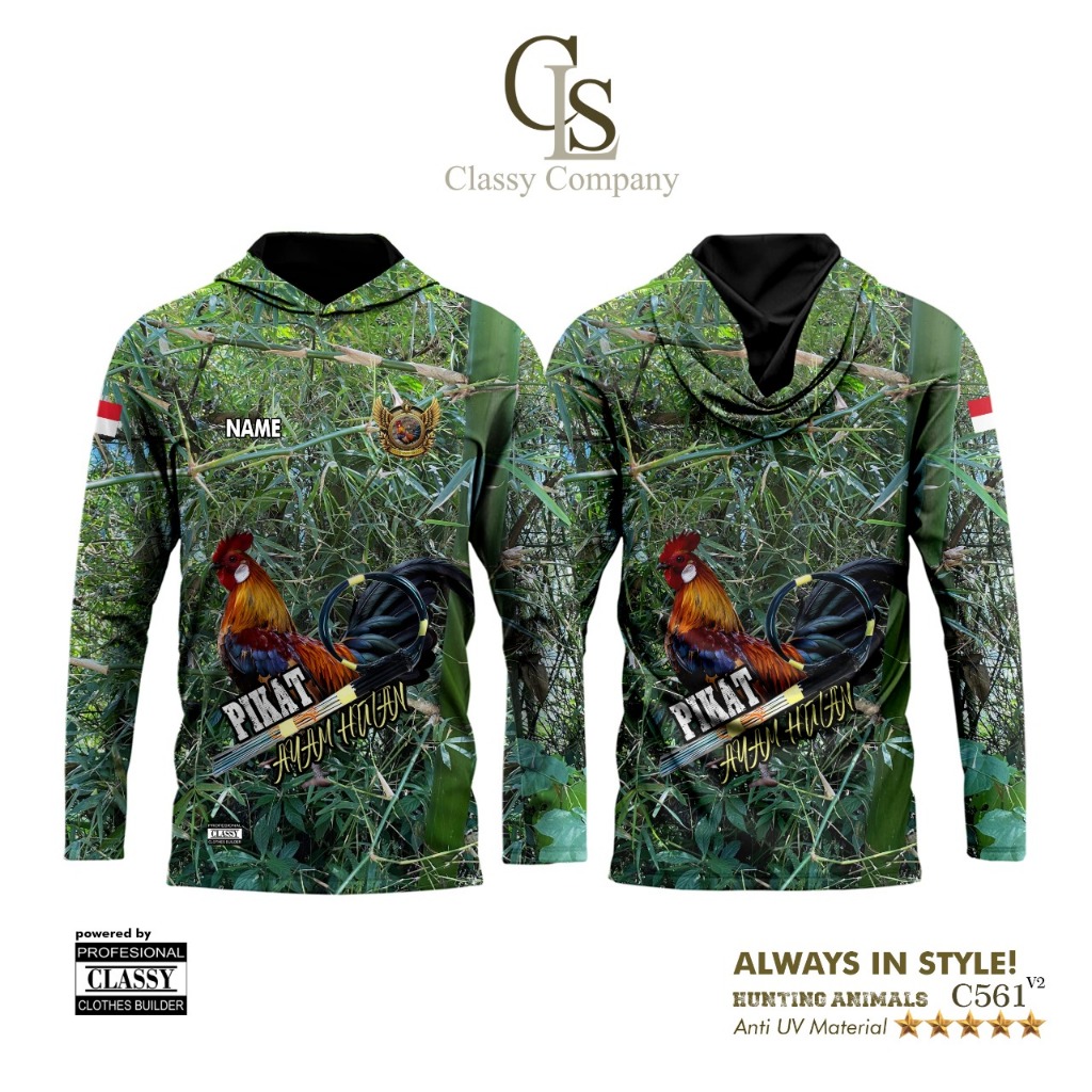 Classy Company | Hoodie Shirt | Baju Kaos Camo Pikat Ayam Hutan - Pakaian Olahraga Pria Premium