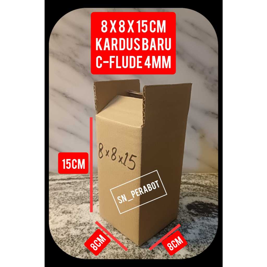 

4mm C-FLUDE KARDUS BOX PACKING 8x8x15cm / KARDUS PACKING ONLINE SHOP 8 x 8 x 15 CM KARDUS KARTON BOX PACKING PAKING