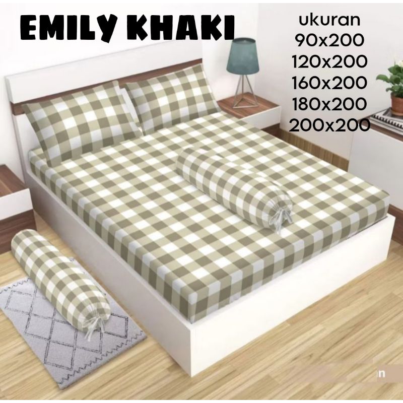 SPREI MOTIF EMILY KHAKI  | SPREI KOREAN AESTHETIC | SPREI KOTAK KOTAK | SPREI KOTAK AESTHETIC | SPRE