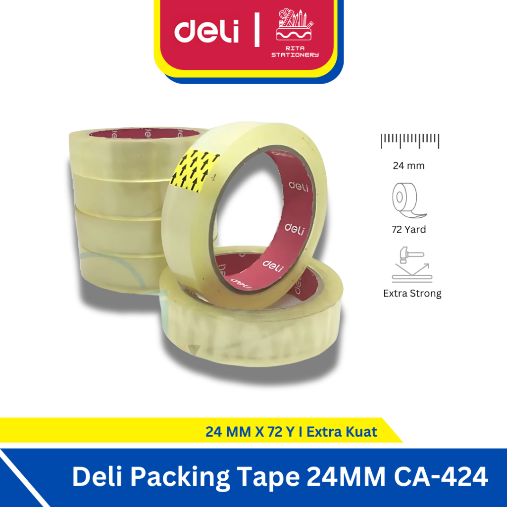 

Deli Lakban Isolasi Bening Sedang 24mm x 72 yard CA424 - Satuan