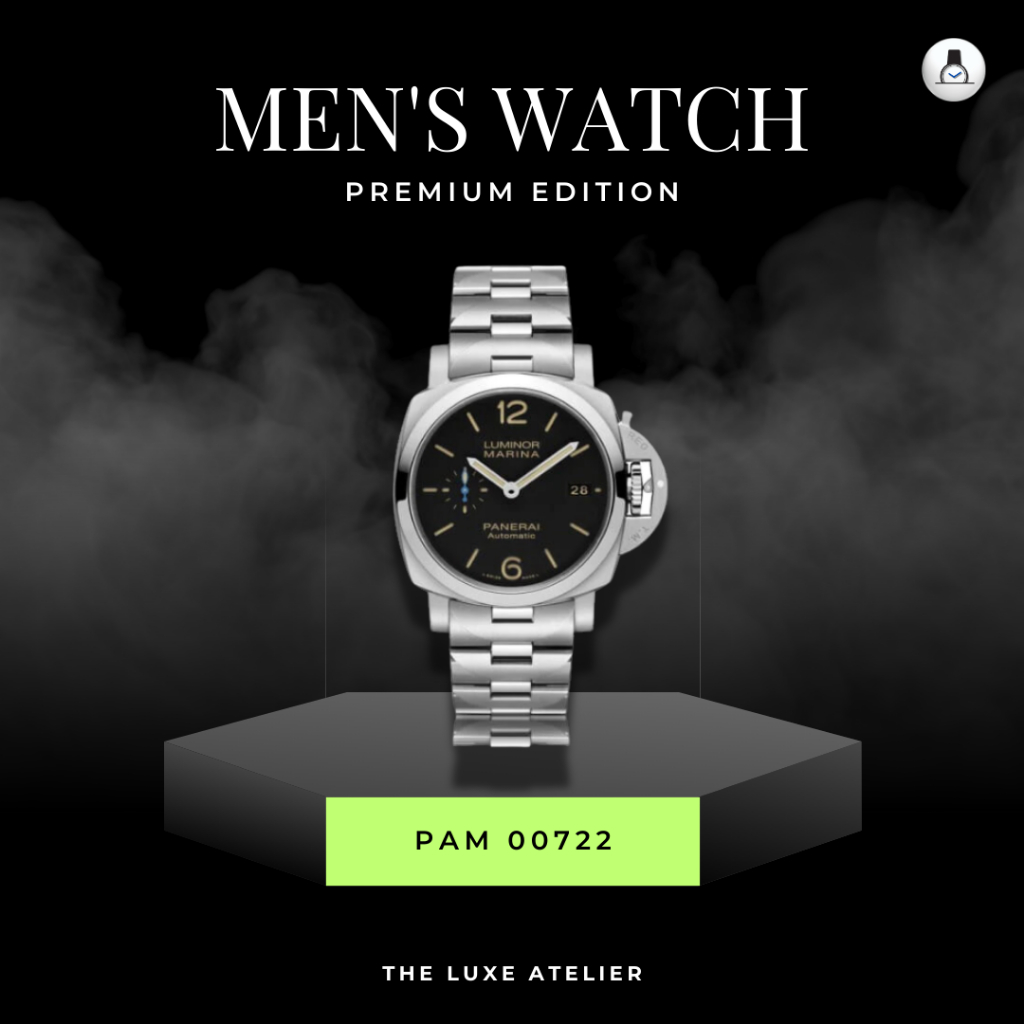 LUXURY MAN WATCH/JAM TANGAN MEWAH PRIA PANERAI LUMINOR MARINA 1950 3 DAYS AUTOMATIC PAM 00722