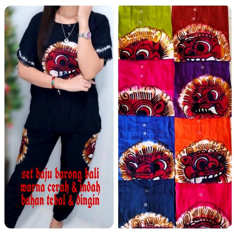 BAJU BARONG BALI// SETELAN DEWASA WANITA// BAJU PANTAI// BAJU SANTAI