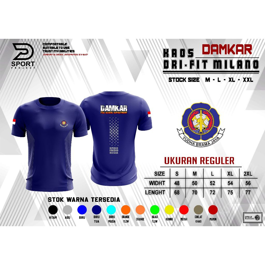 Kaos DAMKAR / Jersey Drifit DAMKAR / Baju DAMKAR