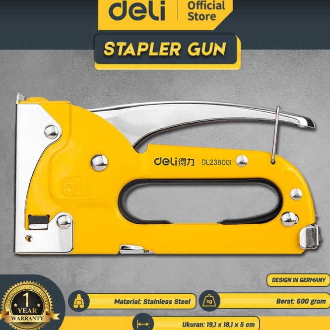 

ART S9T7 Deli Stapler Gun Staples Tembak 48mm Perkakas EDL2381