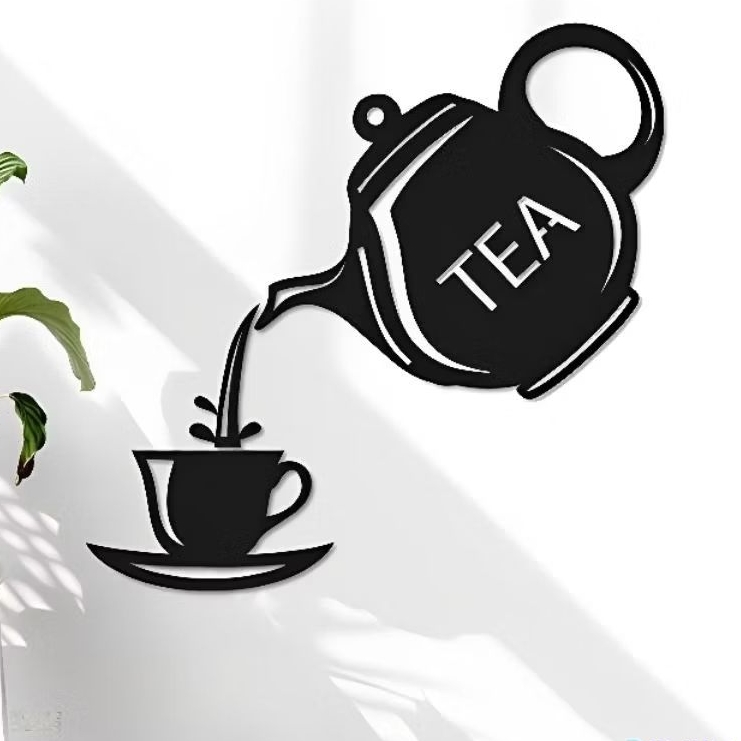 Hiasan Dinding Timbul Teko Dan Gelas Teh Untuk Hiasan Warung Makan Cafe Dan Lainnya