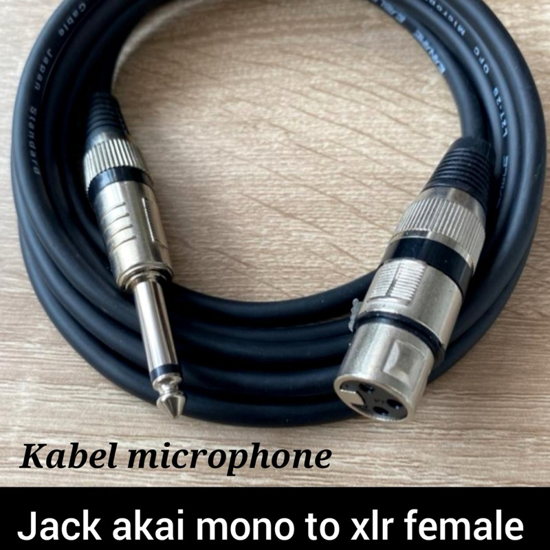 Kabel microphone 10 meter kabel jack akai mono to XLR female