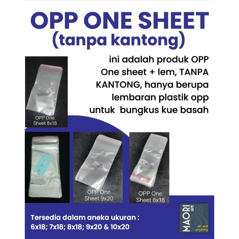 

Plastik OPP One Sheet TANPA KANTONG 9x20